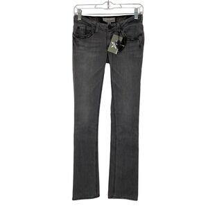 J & Company Y2K Vintage Jeans Gray Straight Leg Studded Embroidered NWT 25